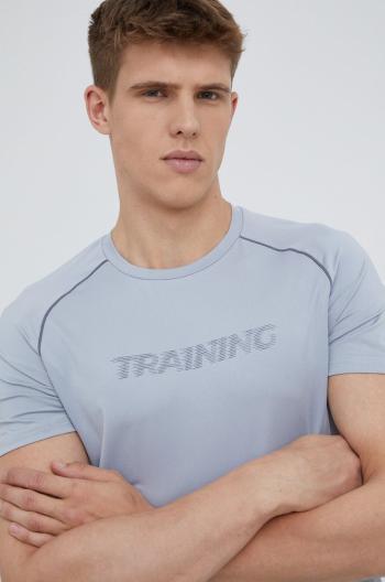 Tréningové tričko 4F šedá farba, s potlačou