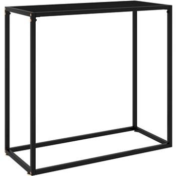 Konzolový stolík čierny 80 × 35 × 75 cm tvrdené sklo (322808)