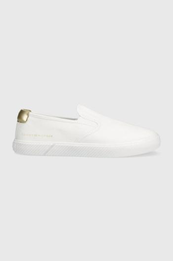 Tenisky Tommy Hilfiger ESSENTIAL SLIP-ON SNEAKER dámske, biela farba, FW0FW06956