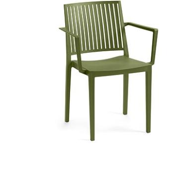 ROJAPLAST Stolička záhradná BARS ARMCHAIR, olivová (5604916050538)