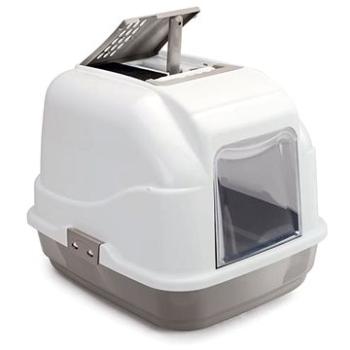 IMAC Krytý mačací záchod s uhlíkovým filtrom a lopatkou – sivý – D 62 × Š 49,5 × V 47,5 cm (8021799416256)