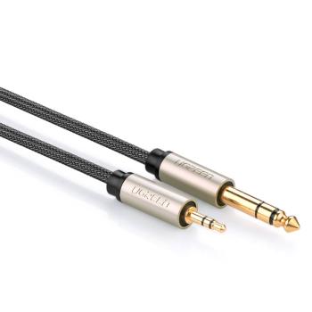 Ugreen AV127 audio kábel 3.5mm mini jack - 6.35mm jack, TRS - 5m -  Sivá KP26280