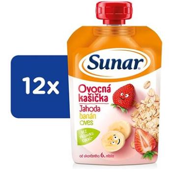 Sunar kapsička ovocná kašička jahoda banán ovos 12× 120 g (8592084417925)