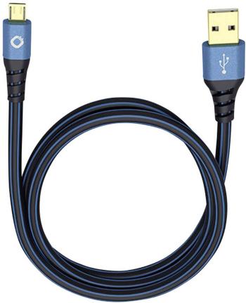 USB 2.0 prepojovací kábel [1x USB 2.0 zástrčka A - 1x micro USB 2.0 zástrčka B] 50.00 cm modrá pozlátené kontakty Oehlba
