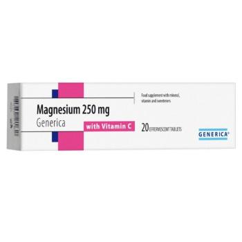 Generica Magnesium 250 mg 20 šumivých tabliet