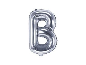 Fóliový balón písmeno "B", 35 cm, strieborný (NELZE PLNIT HELIEM) - xPartydeco