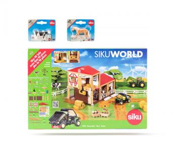 SIKU SIKUWORLD - FARMA, 2 KONE A 2 KRAVY /56084748/