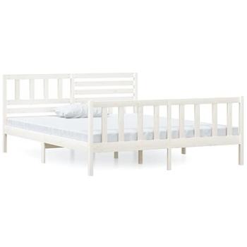 Rám postele biely masívne drevo 120 × 200 cm, 3101149