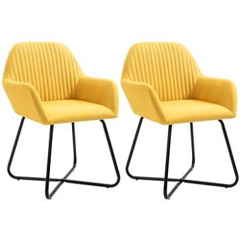 Jedálenské stoličky 2 ks žlté textil (249814)