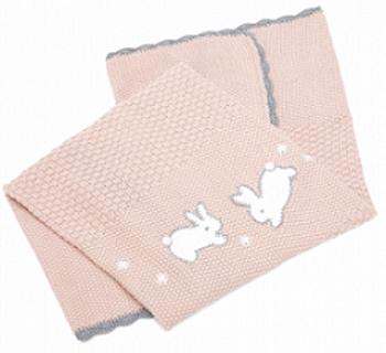 Mamas & Papas Pletená deka Králici rúžová 70 x 90 cm