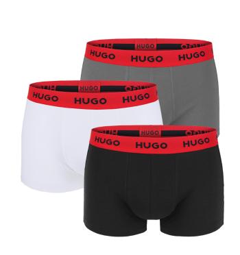 HUGO - (HUGO BOSS) 3PACK boxerky black, white, gray-XL (99-107 cm)