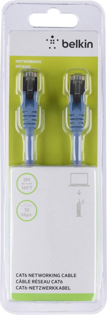 Belkin A3L981BT05MBLHS RJ45 sieťové káble, prepojovacie káble CAT 6 S/FTP 5.00 m modrá s ochranou 1 ks