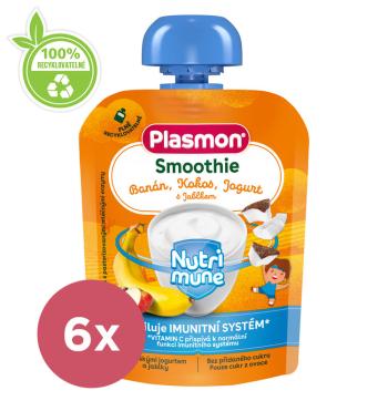 6x PLASMON Kapsička Smoothie NUTRI-MUNE bezlepková ovocie-jogurt banán a jablko s kokosom 85g, 6m+