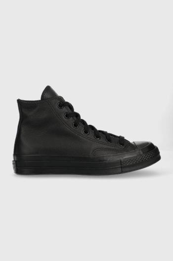 Kožené tenisky Converse Chuck 70 Tonal Leather čierna farba