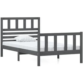 Rám postele sivý masívne drevo 90 × 190 cm Single, 3101120