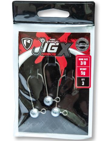 Fox rage jigová hlavička jig x jig heads háček 4/0 3 ks-5 g