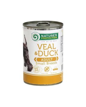 Natures Protection Veal & Duck konzerva s teľacím a kačacím mäsom pre dospelé psy malých plemien 400g