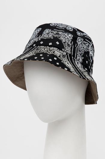 Obojstranný bavlnený klobúk Karl Kani čierna farba, bavlnený