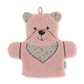 Sterntaler Froté uteráčik s aplikáciou, maňuška, medvedík Terry ružový, 24 × 24 cm, 7221973 (4055579006454)