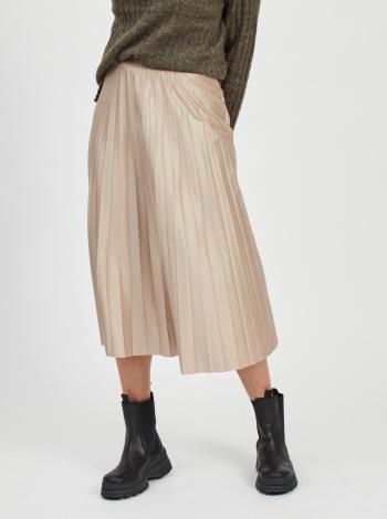 Béžová plisovaná midi sukňa VILA