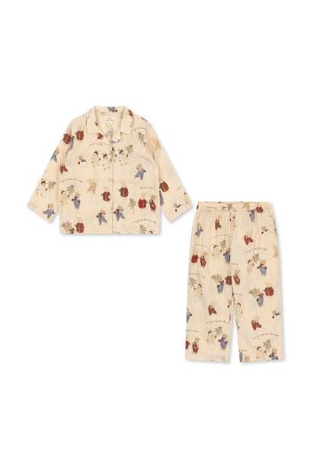 Detské pyžamo Konges Sløjd béžová farba, vzorovaná