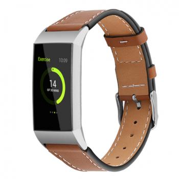 Fitbit Charge 3 / 4 Leather Italy (Large) remienok, Coffee (SFI006C08)