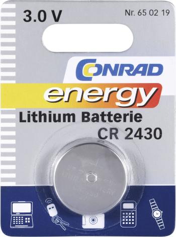 Conrad energy CR2430 gombíková batéria  CR 2430 lítiová 270 mAh 3 V 1 ks