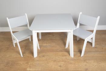 Ourbaby - Detský stolček a stoličky - šedo-biela Grey & White