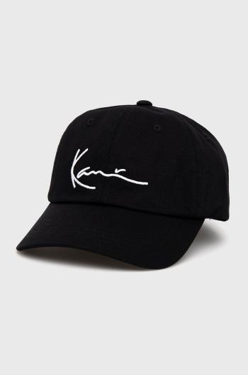 Bavlnená čiapka Karl Kani čierna farba, s nášivkou