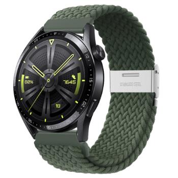 BStrap Elastic Nylon 2 remienok na Huawei Watch GT/GT2 46mm, olive green (SSG027C0503)