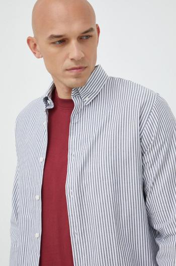 Bavlnená košeľa Selected Homme pánska, tmavomodrá farba, regular, s golierom button-down