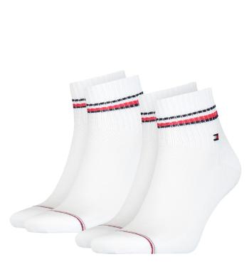 TOMMY HILFIGER - 2PACK Tommy original iconic quarter white ponožky -43-46