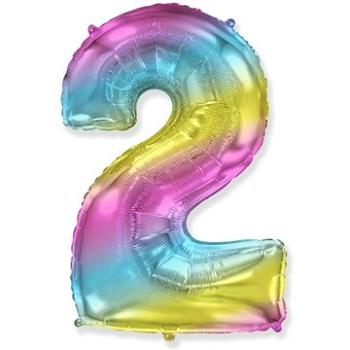 Balón fóliový číslica dúhový – rainbow – 102 cm – 2 (8435102305845)