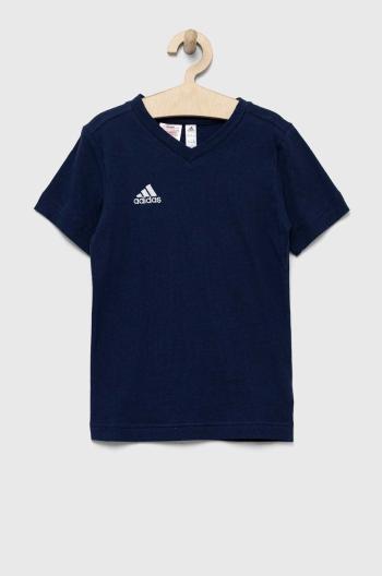 Detské bavlnené tričko adidas Performance ENT22 TEE Y tmavomodrá farba, s nášivkou