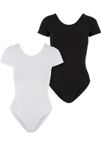 Urban Classics Ladies Organic Stretch Jersey Body 2-Pack white+black - XL