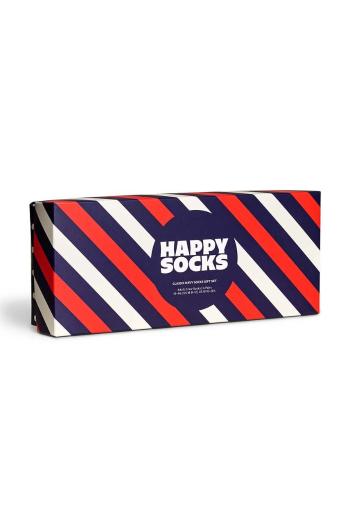 Ponožky Happy Socks 4-pak pánske, tmavomodrá farba