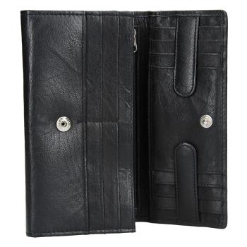 Lagen Dámska peňaženka kožená V40 Čierna