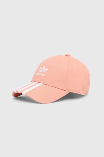 Bavlnená šiltovka adidas Originals oranžová farba, s nášivkou, IS4626