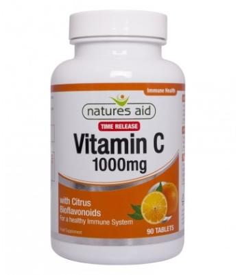 Natures Aid Vitamín C TIME RELEASE s postupným uvoľňovaním 1000 mg 90 tabliet