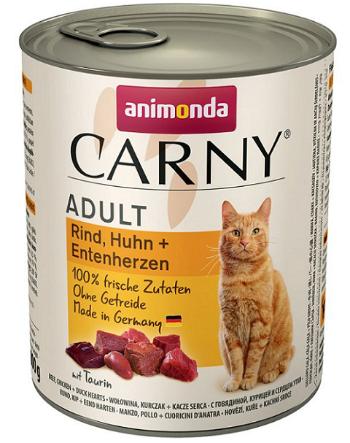 Animonda CARNY® cat Adult hovädzie, kura a kačacie srdiečka konzervy pre mačky 6x800g