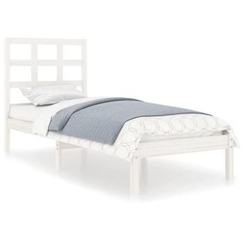 Rám postele biely masívne drevo 100 × 200 cm, 3105461