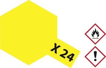 Tamiya akrylová farba číra žltá (lesklá) X-24 sklenená nádoba 23 ml