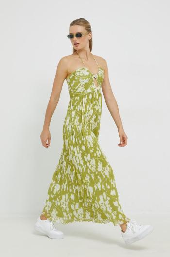 Šaty Abercrombie & Fitch zelená farba, midi, áčkový strih