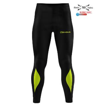 RUNNING LONG PANT NERO/GIALLO FLUO Tg. L