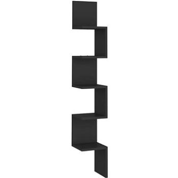 Shumee nástenná rohová čierna 20 × 20 × 127,5 cm drevotrieska, 807278