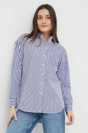 Bavlnená košeľa Lauren Ralph Lauren dámska, voľný strih, s klasickým golierom
