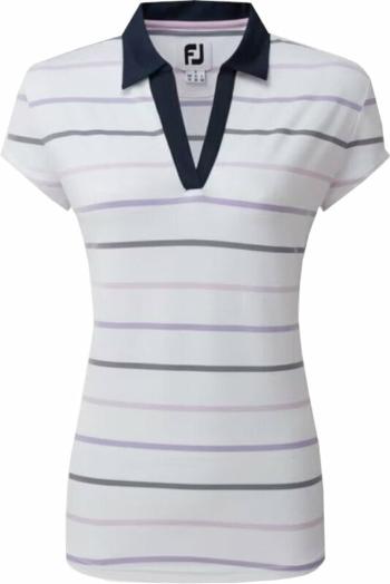 Footjoy Cap Sleeve Colour Block Womens Polo Shirt White/Navy S