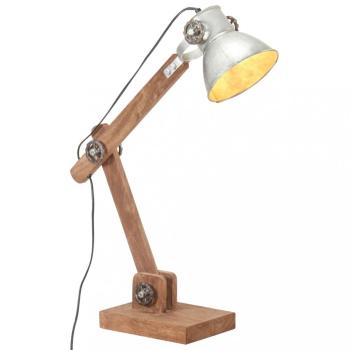 Stolná lampa kov / mangovníkové drevo Dekorhome Stříbrná