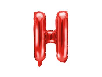 PartyDeco Fóliový balón Mini - Písmeno H 35 cm červený