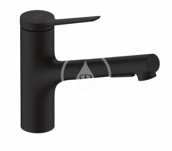 HANSGROHE HANSGROHE - Zesis M33 Drezová batéria 150, s výsuvnou spŕškou, sBox lite, matná čierna 74803670